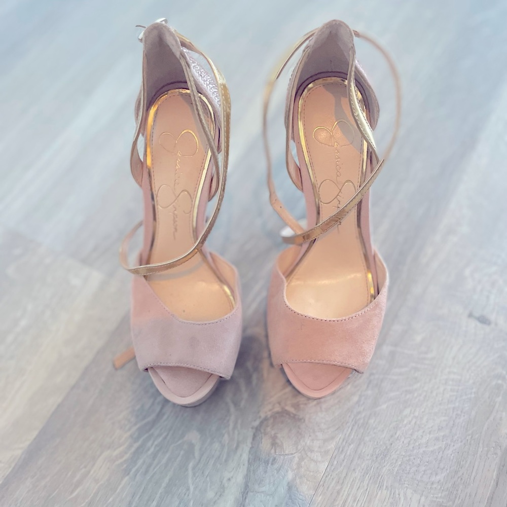 NWOT Jessica Simpson dressy bridal high heels platform shoes sz 5.5